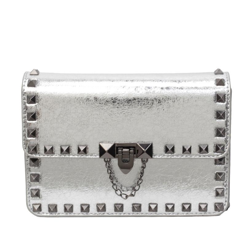 

Маленькие сумки через плечо с заклепками для женщин, сумка через плечо в стиле панк, сумка на цепочке, сумки из искусственной кожи, женские дизайнерские сумки