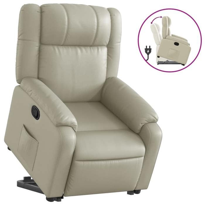 VidaXL Recliner, Relaxation Chair with Backrest, Seat with Armrests, Living Room TV Armchair, Modern, Cream 3205151