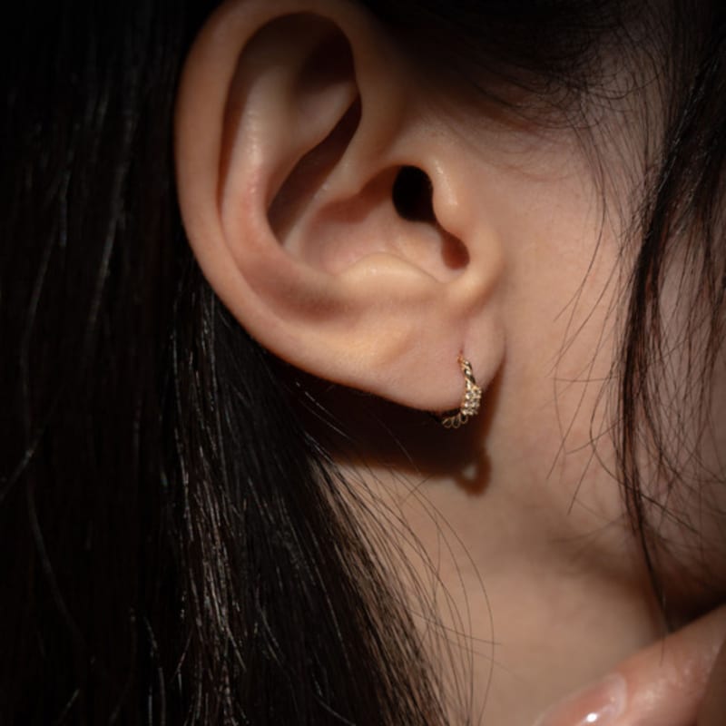 youngglow 14k cubic cluster one touch earring