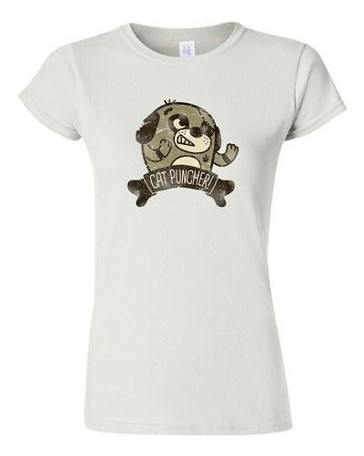 Junior Cat Puncher Dog Cat Fight Pet BeanePod Artworks Art Funny DT T-Shirt Tee Unisex T-Shirt M