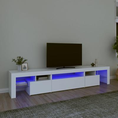Vidaxl Mueble de TV con Iluminación LED, Blanco, 215X36,5X40 Cm