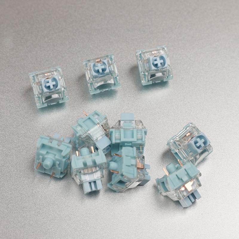 TTCs Silence Bluish White V2V3 Switches 3Pin Tactile Silence for Mechanical Keyboards Mute 2 Gold Plateds Spring Axises