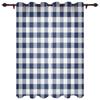 Navy Blue Lattice Idyllic Style Plaid Curtains for Bedroom Living Room Drapes Kitchen Kid's Room Window Curtain Home Decor