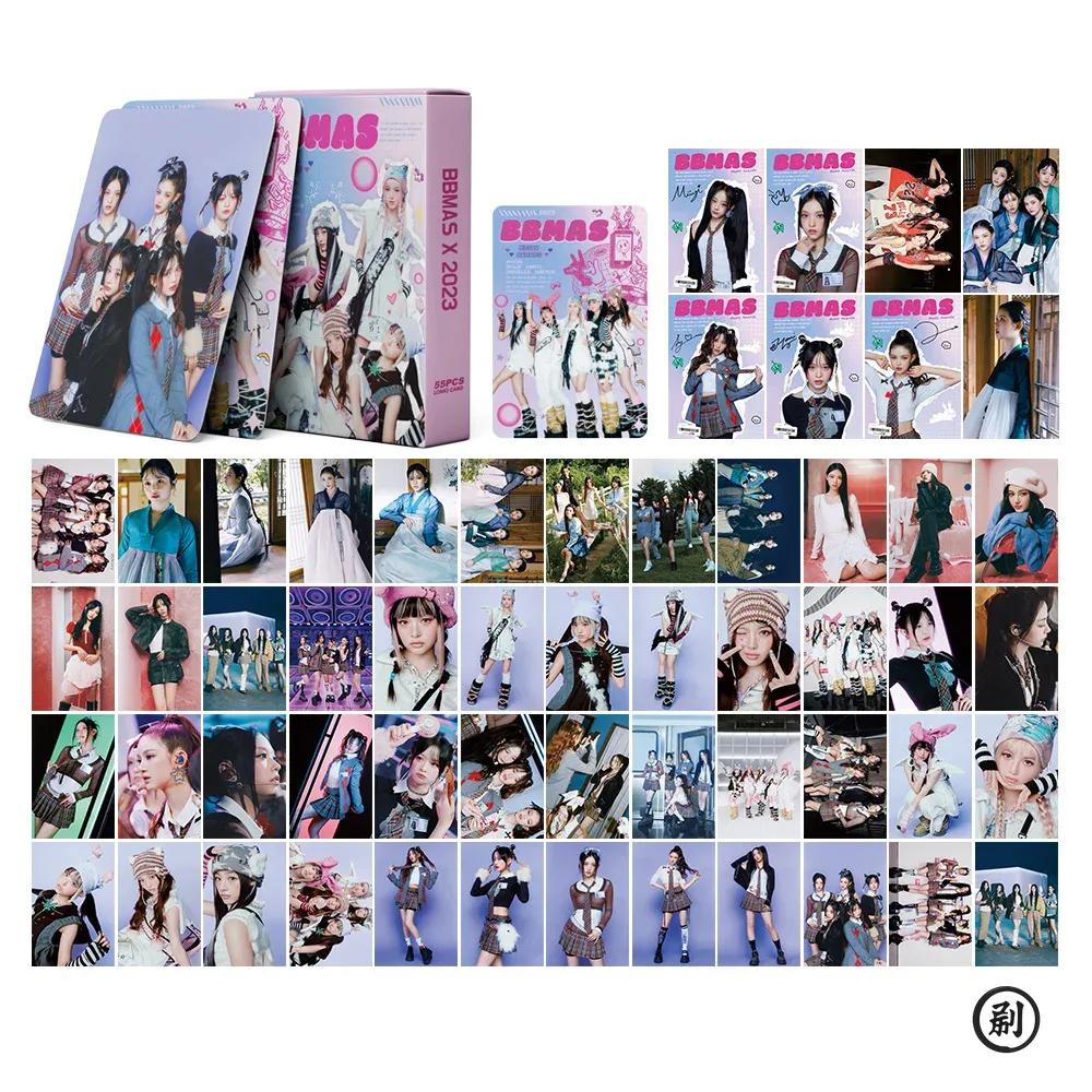 55 buc. Grup de fete Idol Album Nou Bunnies Club Fotocarte Imprimată HD MINJI Hanni DanieIIe Hyein Haerin Carduri Lomo Cadouri pentru Fani