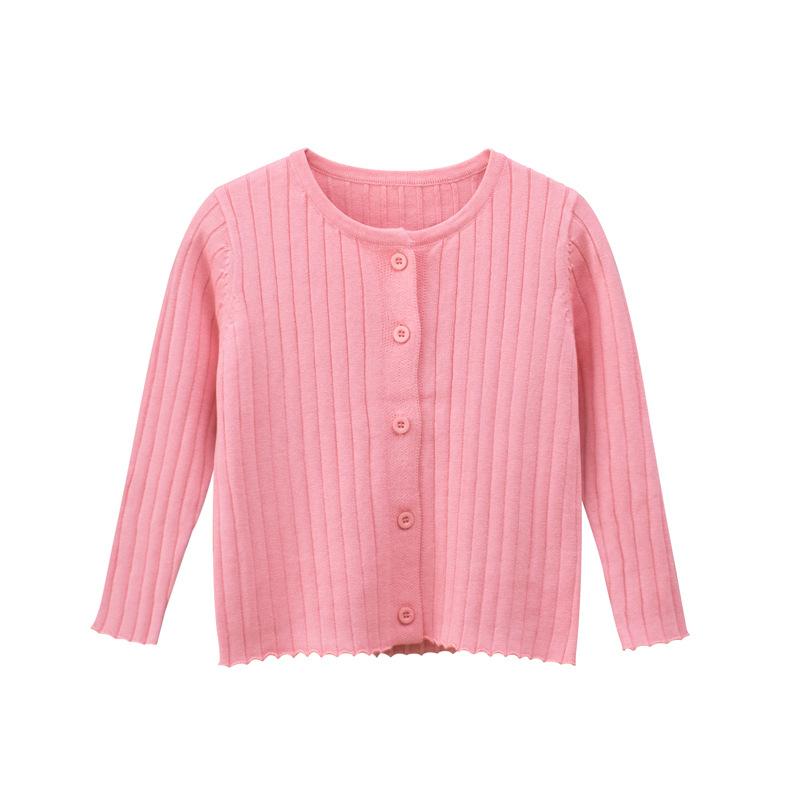 High Quality Girl's Cardigan Sweater Children's Solid Color Knitwear Baby Clothes