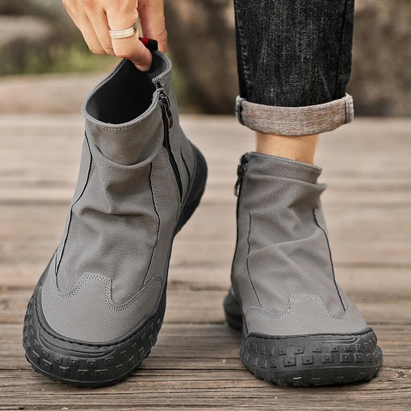Fashion Classic Retro Boots Men's Casual Walking Shoes Designer Men's Long Boots Chelsea Boots 2025 Promotional Outdoor Hiking Shoes