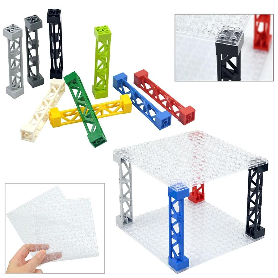 Mattoncini MOC Colonne 2X2X10 Base di Supporto Pilastro del Ponte Trave Staffa Componente Edificio Colonna Giocattoli Compatibile 95347