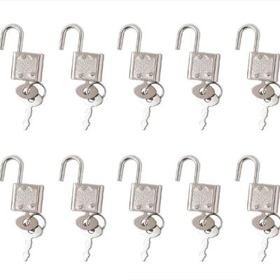 10 Pcs Mini Cute Padlocks with Keys | Small Luggage Locks for Jewelry Boxes, Diaries, Backpacks, Travel & Decor | 33mm Metal Square Locks for Privacy