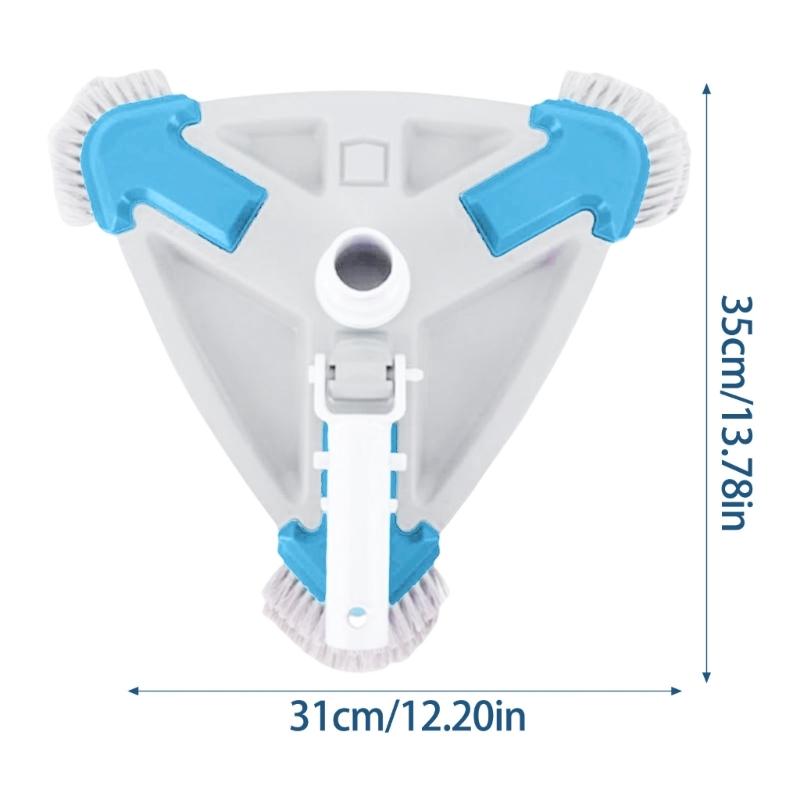 Upgraded eighted Triangular Pool Vacuum Head with Brush Handle for Pools Triangular Head