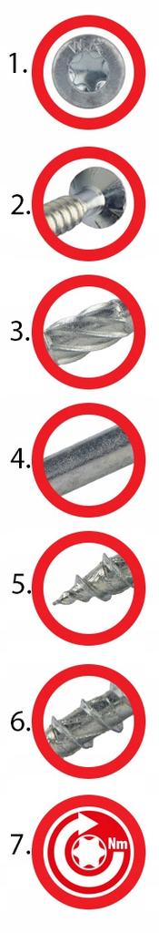 Full thread countersunk head screws WKFS-08200 (50)