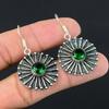 Natural Chrome Diopside Gemstone 925 Silver Drop/Dangle Earrings For Girls