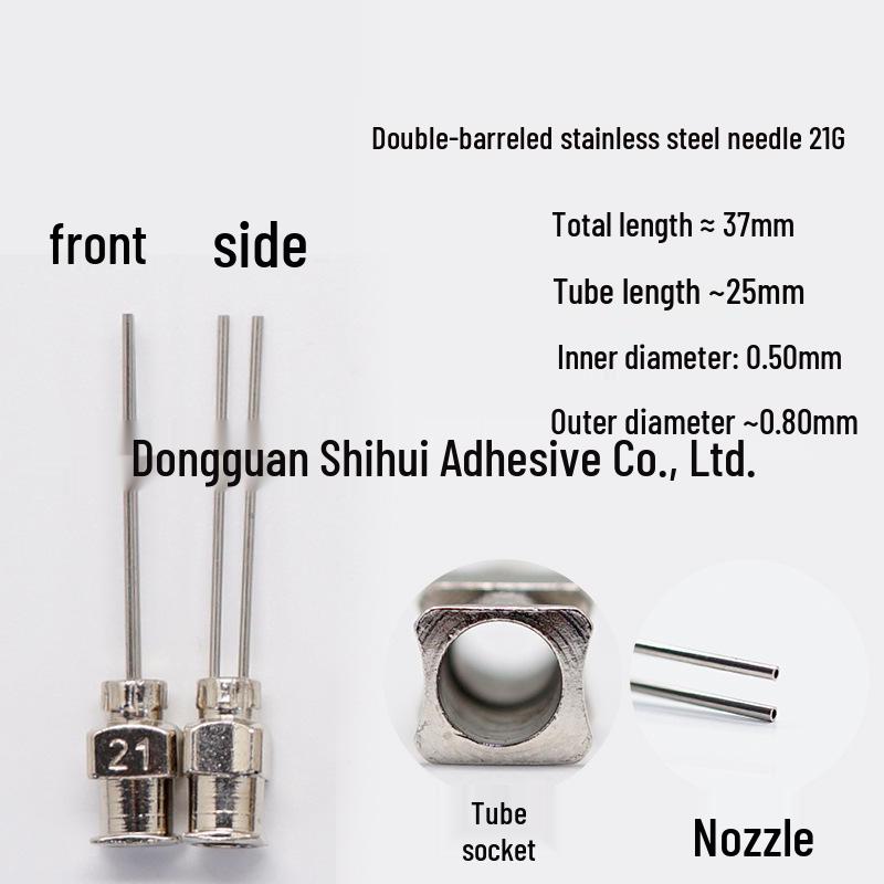 Stainless Steel 37mm Double-Tube Glue Dispensing Needle Valve