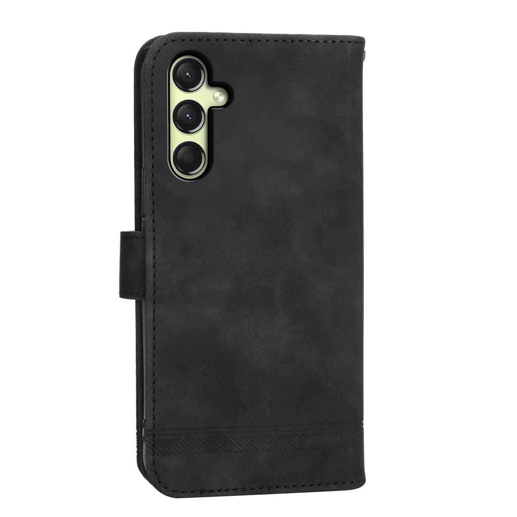 DIERFENG DF-03 Dla Samsunga Galaxy A36 5G Skórzane Etui Wytłoczone Linie Portfel Pokrowiec na Telefon