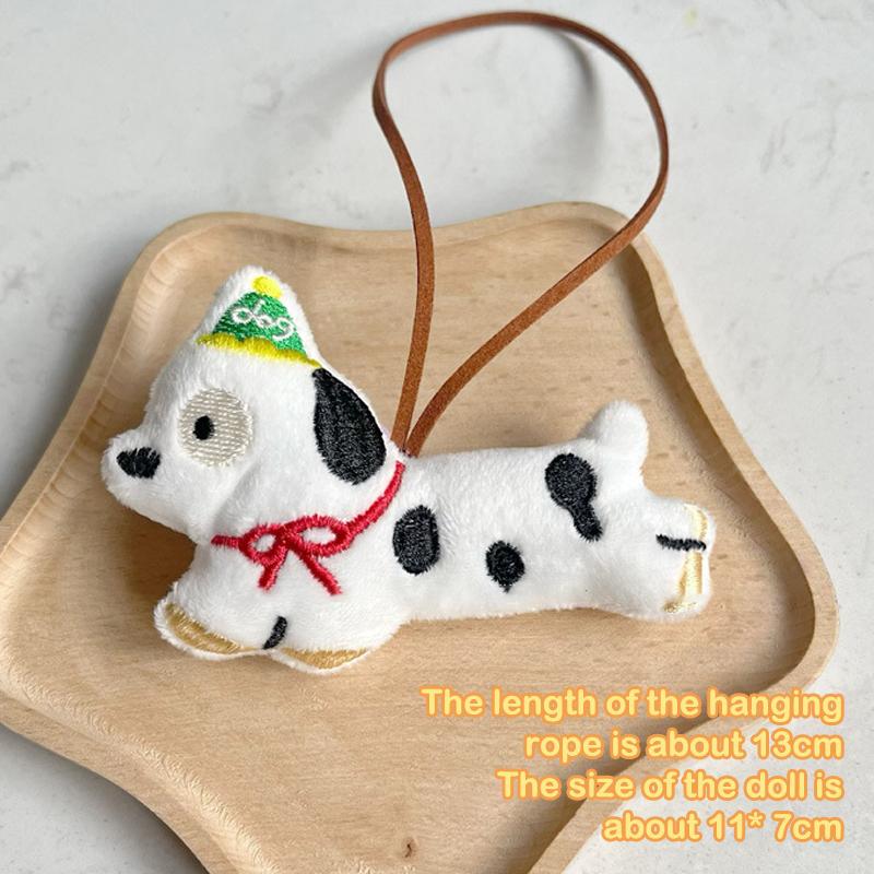 

Cute Puppy Name Sticker Keychain Cartoon Stuffed Animal Keyring Anti-Lost Name Tag Bag Pendant Kindergarten School Bag Charm