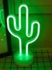 Base Decorative Bedroom Light Desktop Night Lamp Suitable for Wedding Birthday Party Decor 1pc Green LED Cactus Neon Light With