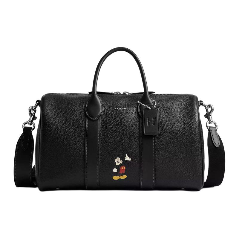

COACH Disney/Disney Joint Model 34 Mickey Mouse Compass Bag Calfskin Handbag Large Women s Black чорний