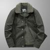 Hiver Homme Laine Épaissie Rembourrée Coton Chaud Veste Cachemire Revers Simple Boutonnage Cargo Veste Rembourrée Coton