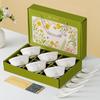 Tulip Ceramic Tableware Set: Includes Bowl, Plate, and Spoon for Housewarming or Wedding Gift.