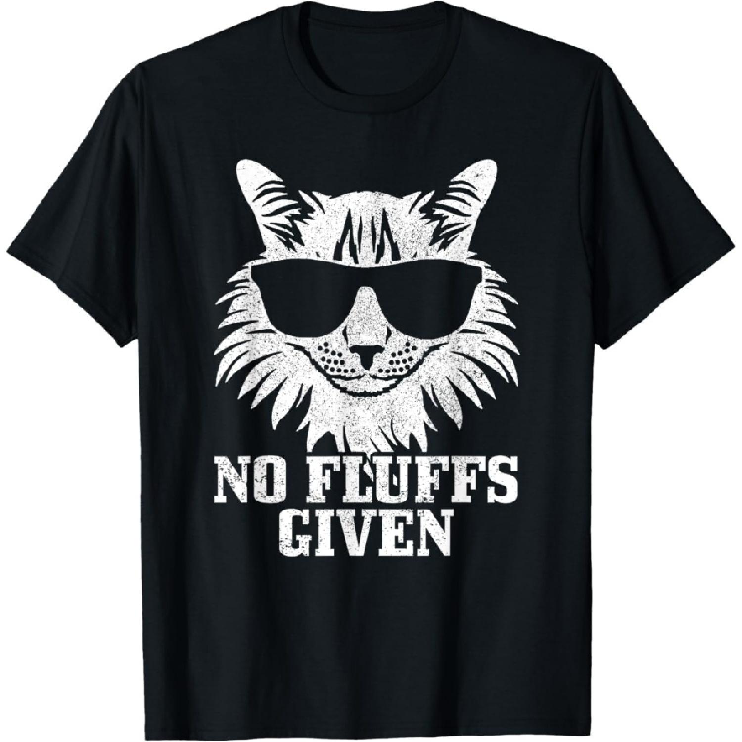 Maine Coon No Fluffs Given Cat Mom Dad Funny Cat Maine Coon T-Shirt S