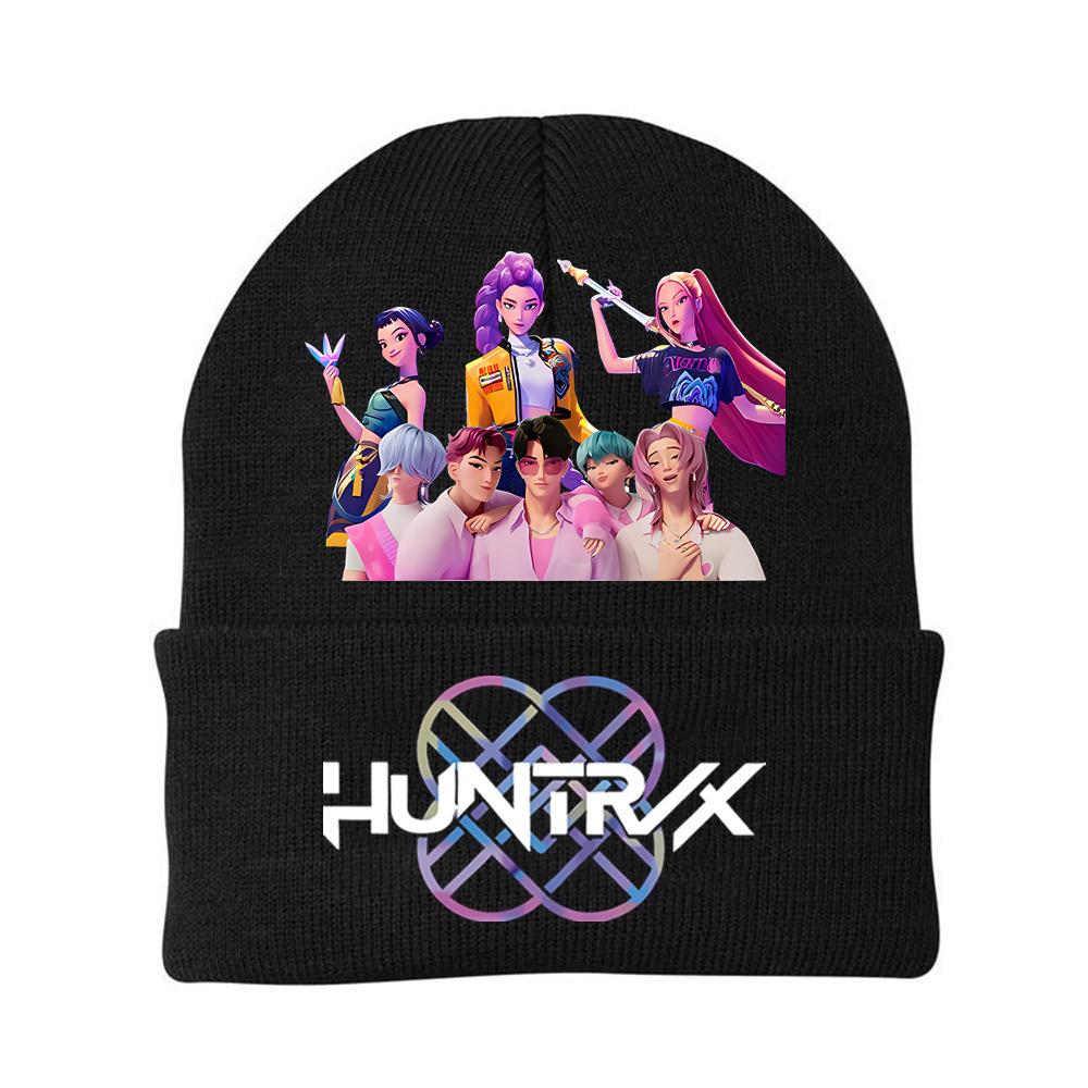 K-Pop Demon Hunters Kids Boys Girls Rumi Zoey Mira Knitted Hat Velvet Hat Autumn Winter Warm Kids Knitted Cap