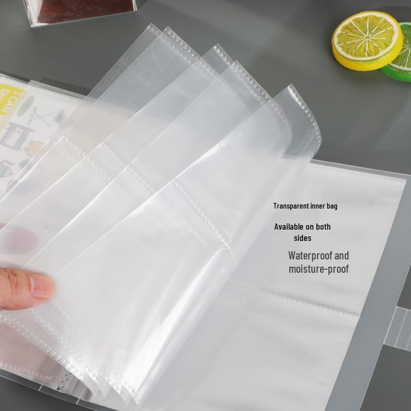 Mini A6 Student Planner Inserts with Transparent Photo Album Pockets, 40 Pages, and Classification Stickers