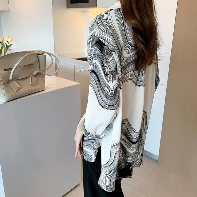 Camicia Versatile in Chiffon a Manica Lunga Taglie Forti - Nuovo Design Primavera