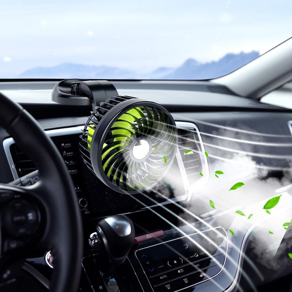 Raksonic Car Fan, Single Head Car Fan, 3 Blades, Strong Airflow, Adjustable Angle, 12
