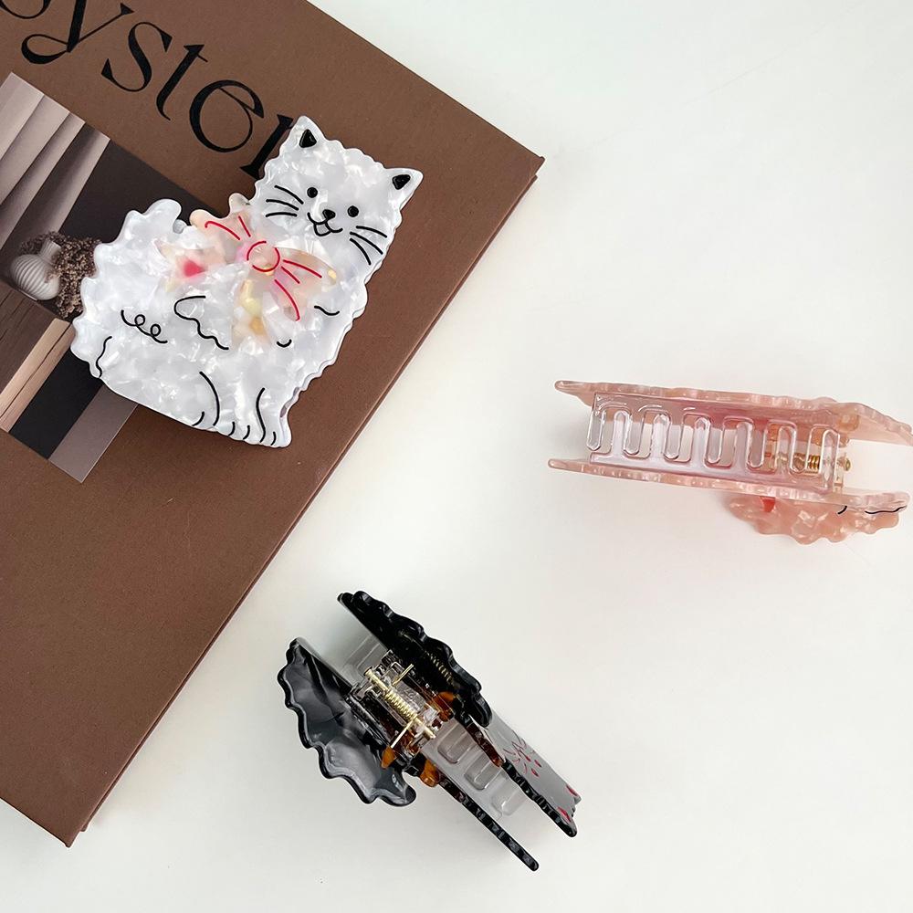 1pc New bow, cat scratch clip, cute and sweet shark clip, back of the head, ponytail clip, dished hair clip, hair accessory