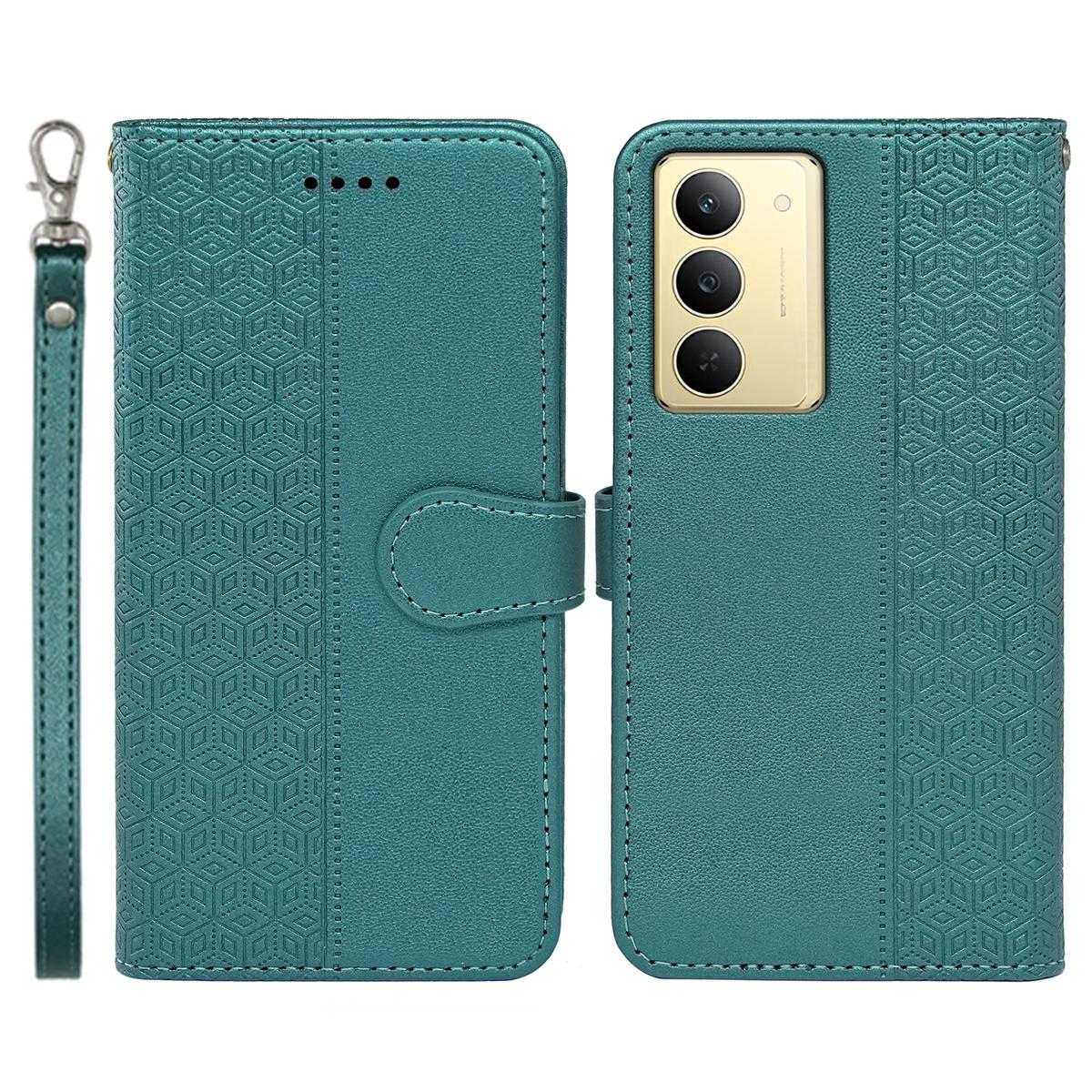 

Для Realme 14x 5G Гаманець Чохол для телефону Штампований візерунок Шкіряний відкидний чохол Green