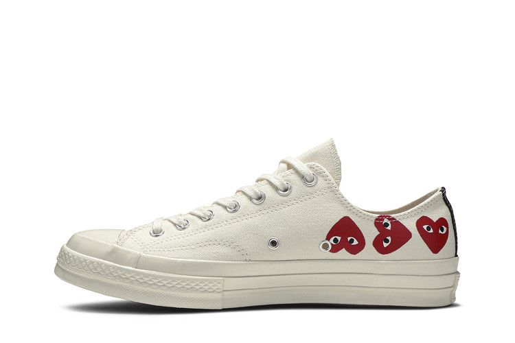Herren Sneaker Converse Chuck Taylor All Star 70 Ox Comme des Garcons PLAY Multi-Heart Weiß Weiß/Rot/Egret