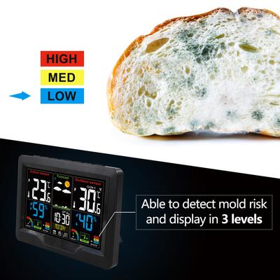 Wireless Weather Forecast Station Clock RF Indoor Outdoor Color Screen Clock with RF Transmitter