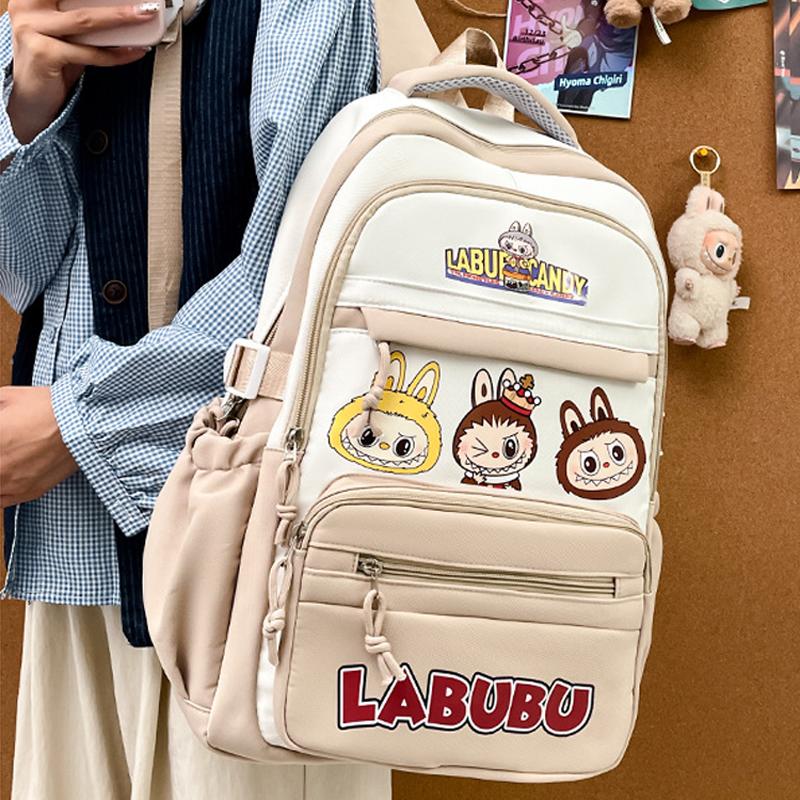 LABUBU Rucksack Schultasche Rucksack Kindertasche LABUBU Grundschulrucksack Mädchen Junge Schulrucksack 6 Farben