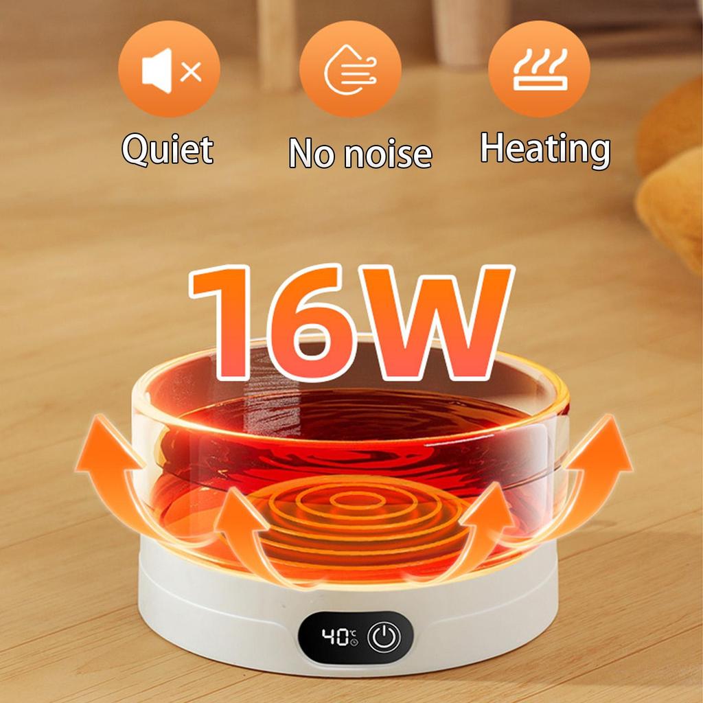 Ceramic Heated Coaster Heated Pet Bowl 4 Temperature Settings Dog Dish Drinking Dispenser Thermal Water Plate For Animals