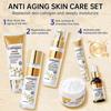 Kollagen Hautpflege-Set, Anti-Aging Hautpflege-Set für das Gesicht, Poren verfeinern, Haut mit Feuchtigkeit versorgen & straffen, 6-teiliges Hautpflege-Set mit Reinigungsmittel, Toner, Lotion, Serum,