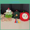 Christmas Tree Apple And Five Pointed Star Knitted Crossbody Bag With Inner Card And Phone Pockets For Daily Use