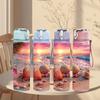 1PC Beach Sunset Ocean View Print 750ml Color Plastic Sports Water Bottle Leakproof Flip Straw Lid Suitable for Sports Office Home Use