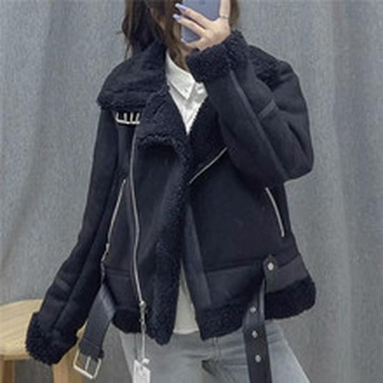 2026 Women's Shearling Suede Winter Coat - Thick, Warm, European & American Style, Loose & Short.