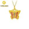 Shuibei 999 Fine Gold Slim Waist Necklace: 3D Hard Gold Women's Pendant Charm, Popular Live Broadcast Hot Seller.