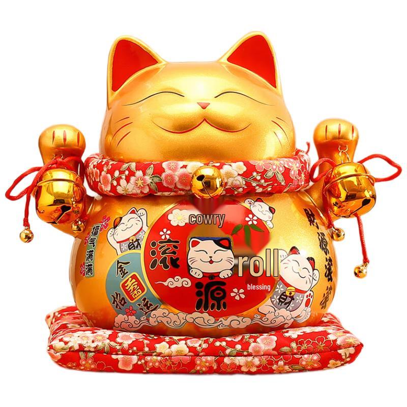 Golden Waving Lucky Cat Piggy Bank
