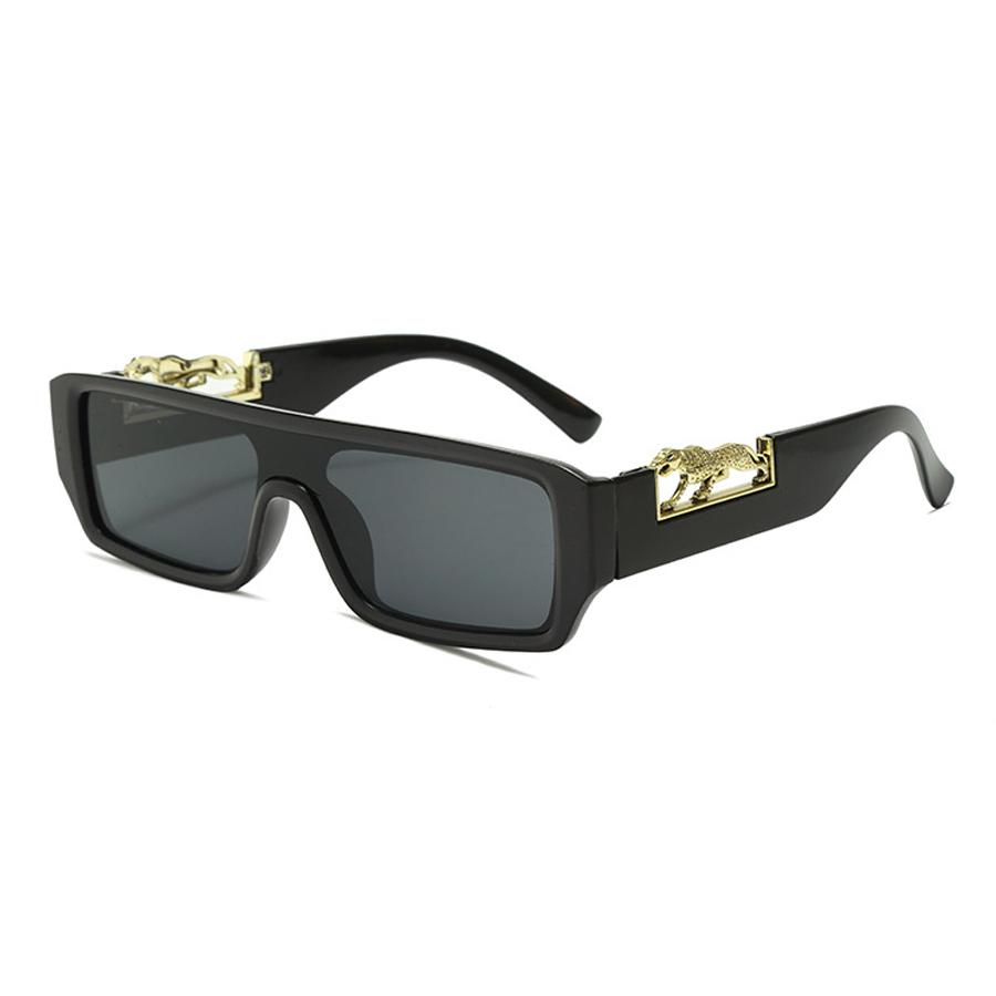 

Rectangle Leopard Sunglasses Women Fashion Luxury Brand Designer Square Sun Glasses Men Classic Punk Eyeglasses Shades UV400 As Picture черный серый