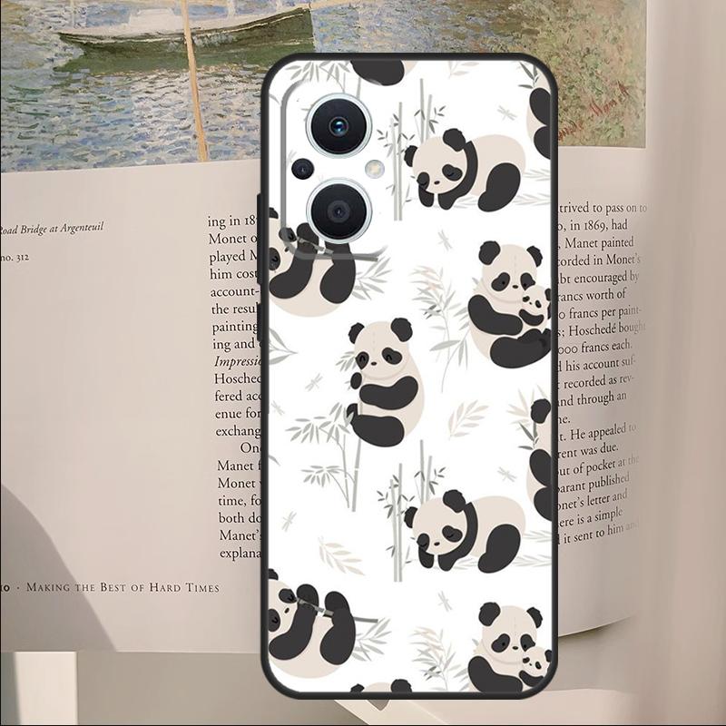 Panda Animal Cover For OPPO Reno 13F 11F 12F 14F 11 12 13 14 Pro 7 8 Lite OPPO Find X6 X5 X8 X9 Pro Case