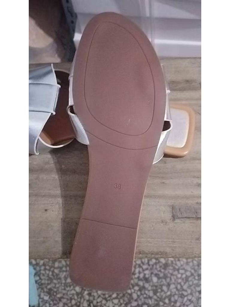 Übergröße Damenmode Pantoletten in Unifarben mit flachem Absatz