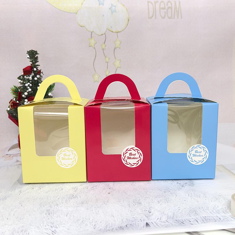 Single Piece Windowed Cupcake/Muffin/Egg Tart Packaging Box