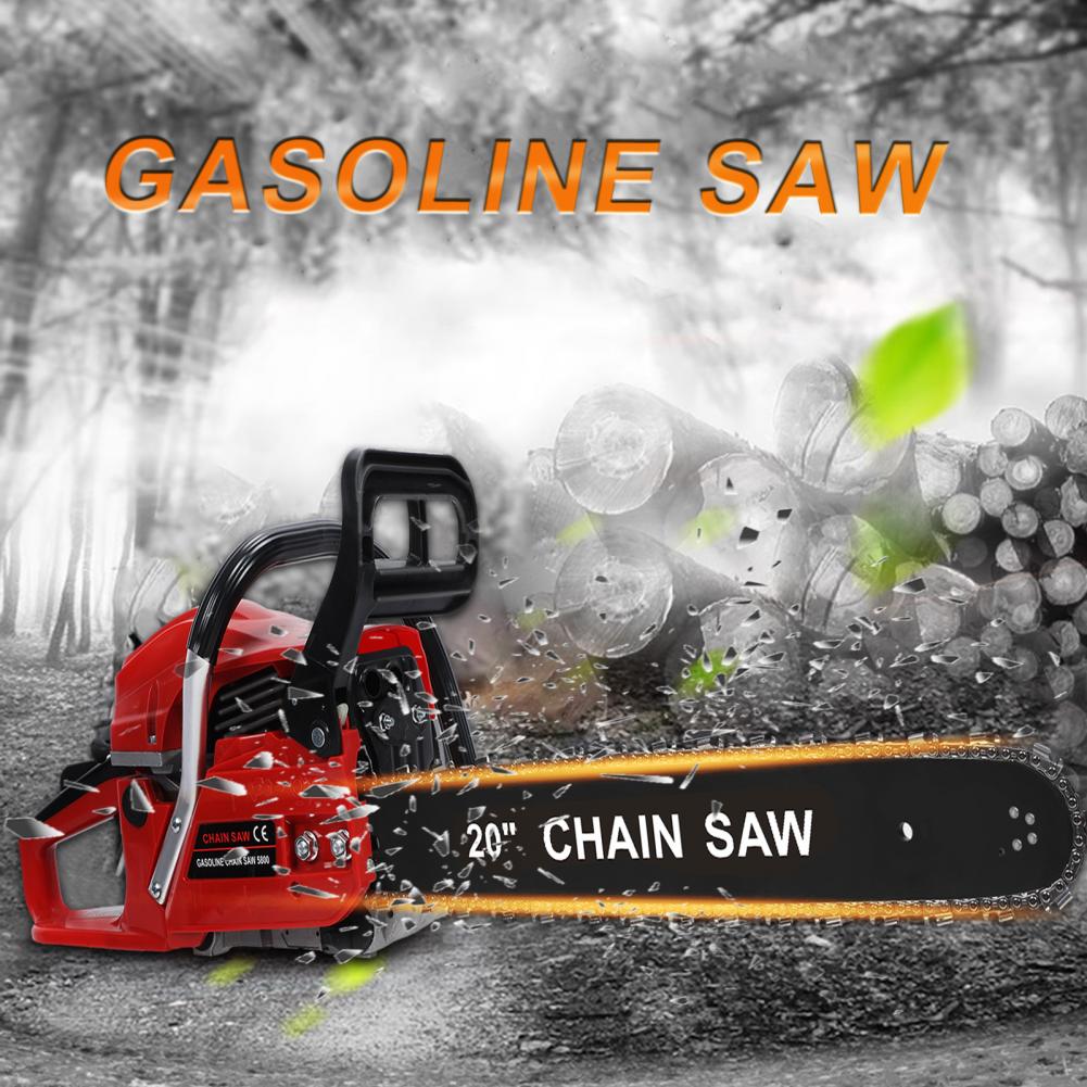 20 Inch Gas Chainsaw 58CC 2-Stroke Gas Powered Chainsaw Handheld Cordless Chainsaw High-Power Saw For Wood Cutting Tree Trimming