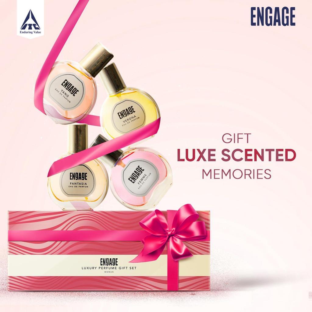 Engage Luxury Perfume Gift Pack for Women,  Travel Sized, Assorted Pack, Ideal Birthday Gift, 100ml (25ml X 4)