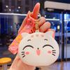 Kawaii Silicone Cat Coin Bag Doll Earphone Bag Simple Coin Purse Keychain  Gift