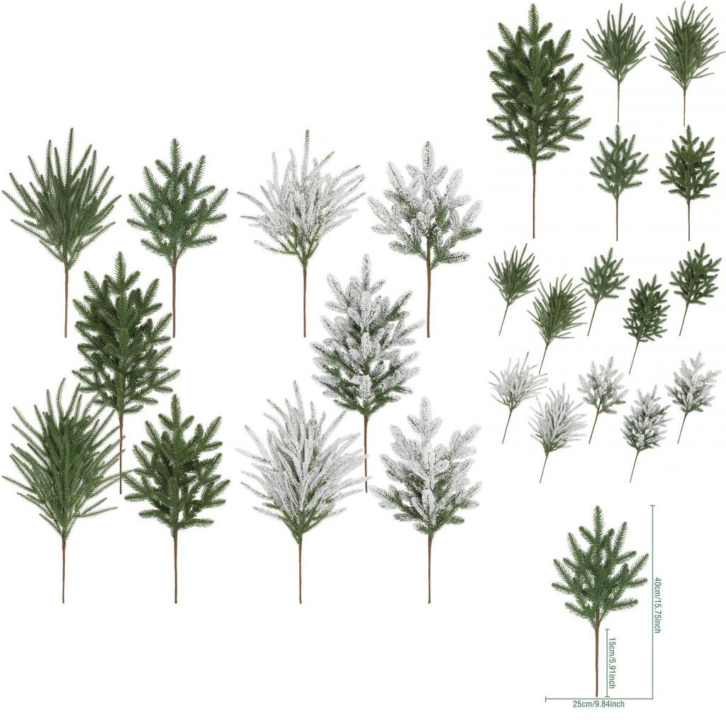 Christmas Pine Branches Faux Tree Leaves For Holiday Decor And Photography Props