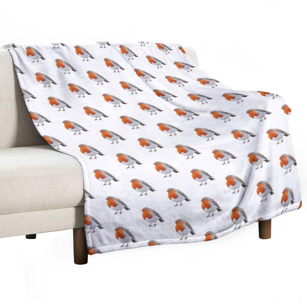 English Robin Bird Throw Blanket Decorative Throw Christmas Gifts Warm for Winter Blankets For Bed Blankets