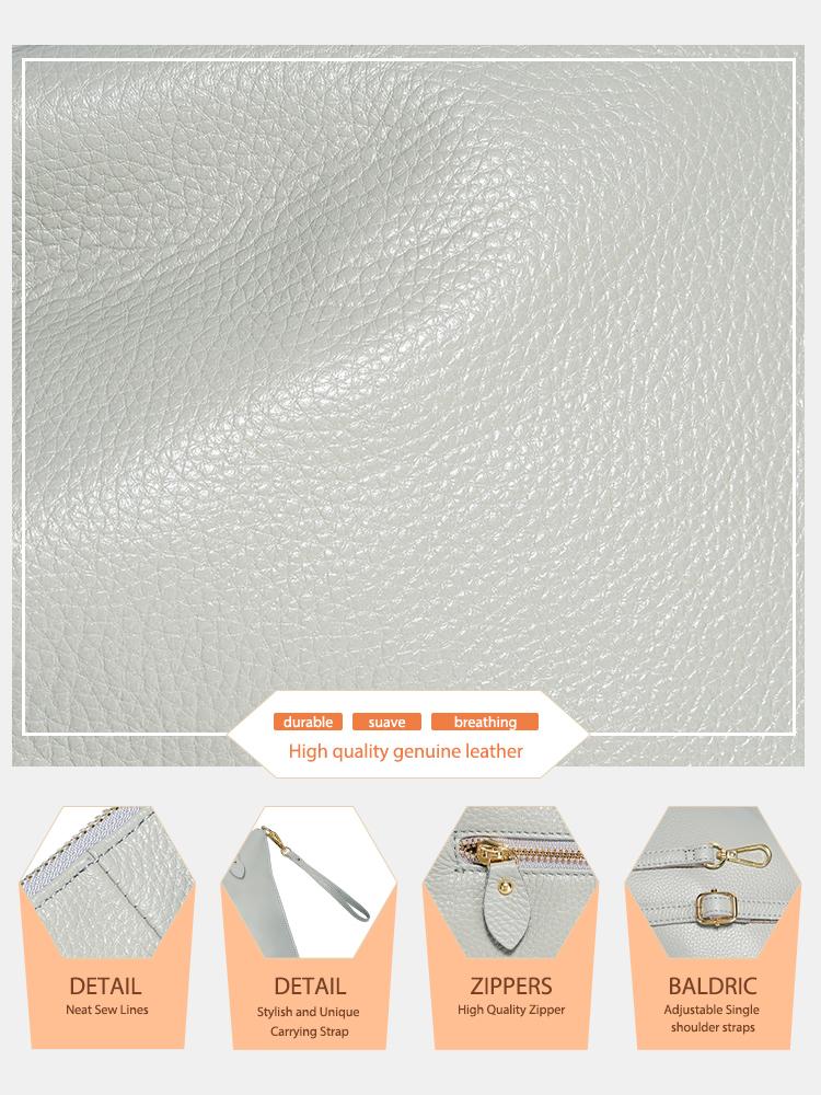 Zency Kvinner Skulderveske Myk Skinn Håndveske Clutch