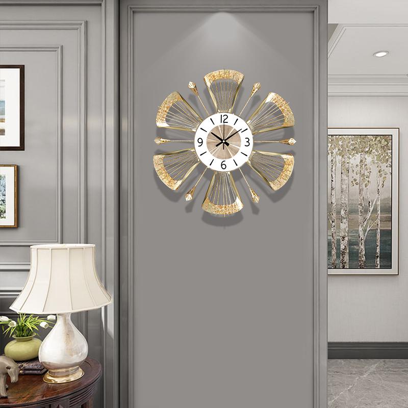 Buy Living Room Fashion Gold Wall Watch Creative Simple Flower Shape Metal Mute Wall Clock